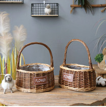 Pastoral Willow flower basket flower arrangement flower arrangement gift basket storage basket home shooting decorations