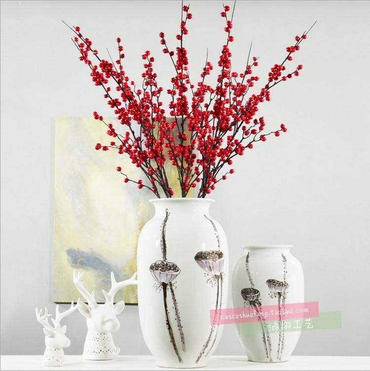 Modern Chinese furniture decorative flower emulated fruit berries red berries Fruit emulated sea buckthorn fruit emulated fruit pendulum pieces