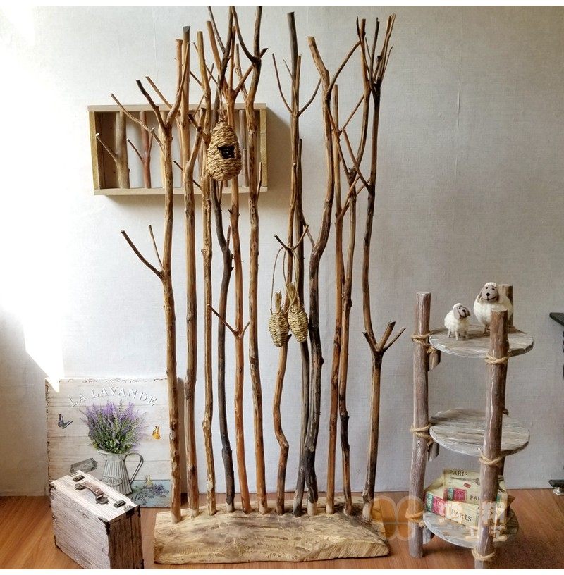 Tanyard Solid Wood Miscellaneous Wood Decoration Fence Fence Fence Hanging wood frame Minjuku Windows Retro Solid Wood Tree Fork Hood and Cap-Taobao