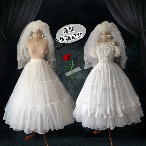 Базовая белая юбка, стиль Лолита, юбка-пачка