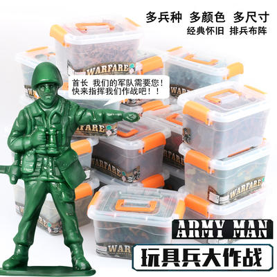 Box-packed plastic minions of World War II, military soldier models, static sand tables of battles, war scene models, combat regimens