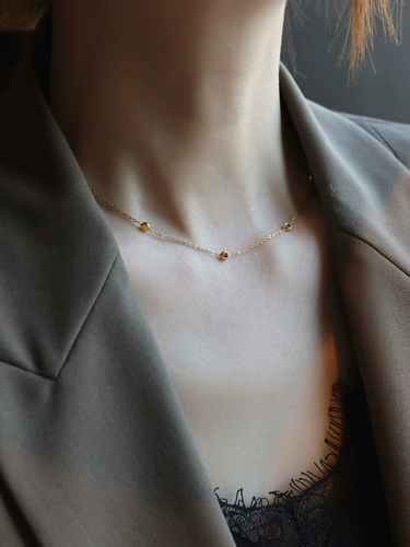 ZOXI Ожерелье из кварца, цепочка до ключиц, легкий роскошный стиль, французский стиль, изысканный стиль, подарок на день рождения, коллекция 2023