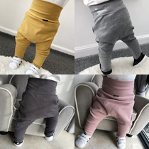 Baby high waist and sweatpants spring and autumn thick and large pant pants male baby big fart pants woman little child Harun pants gush