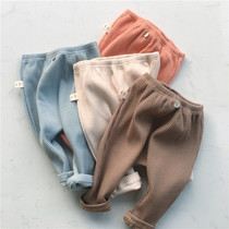 Baby Big Fart Pants Spring Autumn Thin pure cotton male baby large PP pants girl outside wearing pit bar elastic to underpants