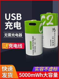 Usb rechargeable battery no. 2 lithium cell c2 1.5v replacement dry li genuine universal toy radio battery
