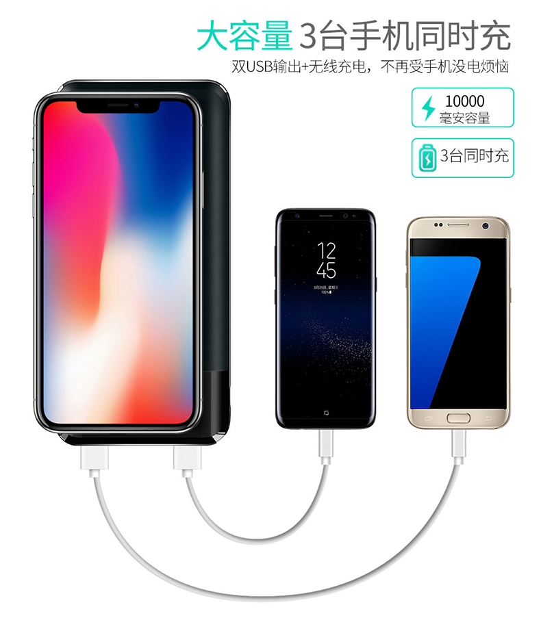 Sạc không dây Qi điện thoại di động Samsung S8 Apple 8 sạc nhanh giao diện usb kép sạc iPhoneX
