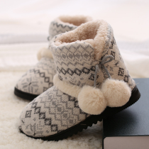 Cotton slippers female winter thick soled home warm indoor cotton boots thick bag with winter fur slippers cute slippers