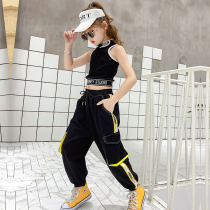 Girls summer suit 2021 net Red Boy Hip Hop Hip Hop Street dance big boy vest overalls pants fashionable two-piece tide