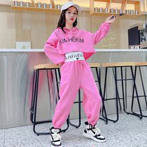 Girls Internet Red Three sets of foreign air 2021 Autumn new CUHK Alphabet Embroidery Casual Vee Pants Tide Children Clothing