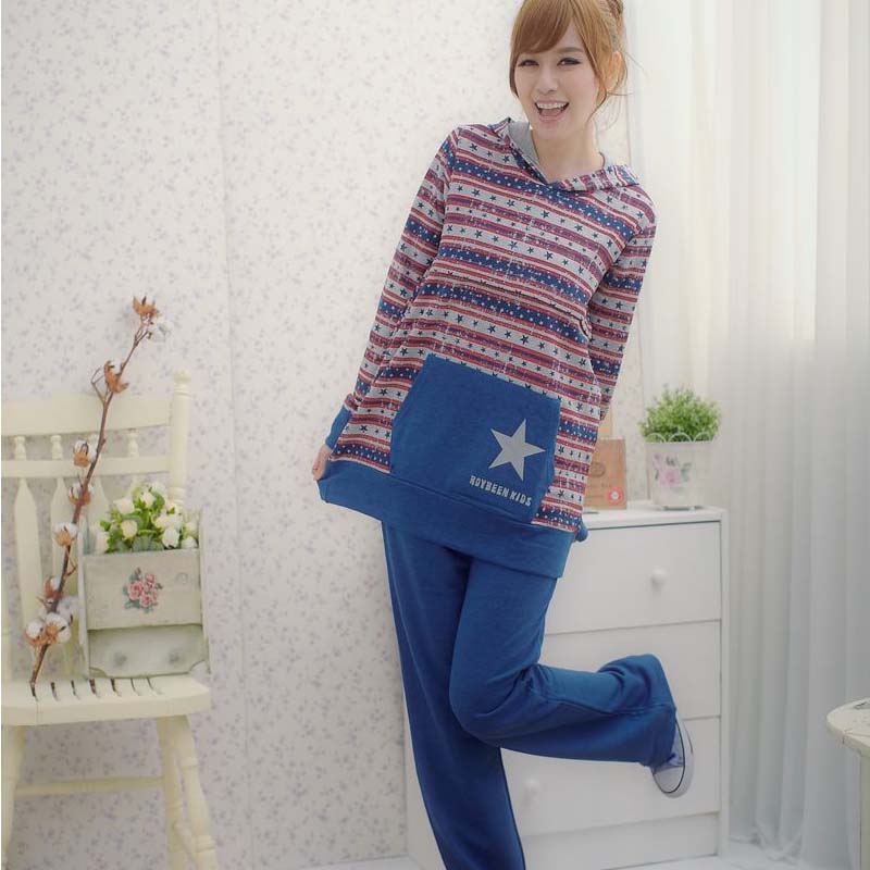 Lunar Subsuit Winter Long Sleeve Pure Cotton March 4 Postnatal Breastfeeding Outside Pregnant Woman Sleepwear Spring Autumn Breastfeeding Sports Suit