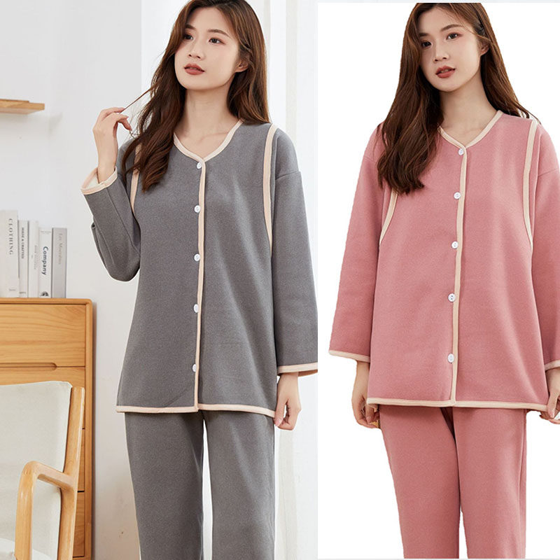 Pregnant Woman's Home Suit Laces Breastfeeding Month Postnatal Breastfeeding Plus Suede March 4 Single-Piece Blouses Fever Coat Women