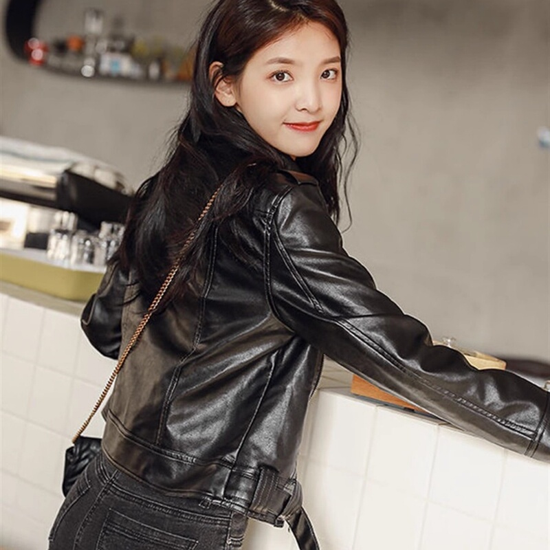 Zhang Ruonan Leather Jacket for Women, 2026 New Popular European Style, Fleece-Lined and Thickened, Autumn and Winter Motorcycle Short Leather Jacket Zhang Ruonan Leather Jacket for Women, 2026 New Popular European Style, Fleece-Lined and Thickened, Autumn and Winter Motorcycle Short Leather Jacket