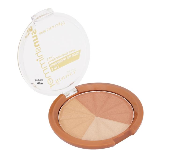 RIMMEL ánh nắng mặt trời bí ẩn tỏa sáng 3 trong 1 khả năng sửa chữa ánh sáng cao bột bóng kem mũi bóng bột năng lực sửa chữa âm thanh nổi bắt sáng