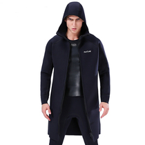 3mm diving winter swimming jacket windproof and waterproof liveaboard coat hooded long-sleeved zipper Outdoor sports warm equipment