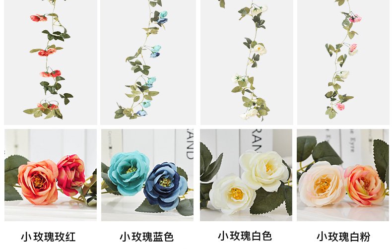 Mô phỏng trang trí hoa nho hoa hồng treo tường mây trang trí nội thất cây xanh điều hòa không khí đường ống chặn đám cưới nho - Hoa nhân tạo / Cây / Trái cây cây giả trang trí phòng khách
