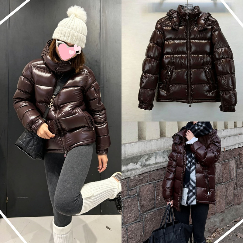 26S Qiqi Goose down m Mengjia Pocket down Jacket for Women Maya Thickened Loose Hooded Short Coffee Brown Coat 26S Qiqi Goose down m Mengjia Pocket down Jacket for Women Maya Thickened Loose Hooded Short Coffee Brown Coat