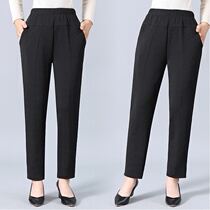Middle-aged womens pants warm autumn and winter mother casual pants old outer wear grandma mounted plus velvet warm trousers