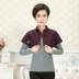 Phụ nữ trung niên và già vai phụ nữ mùa đông với tay áo vai lụa vest vest vest vai vai cotton các kiểu áo voan tuổi trung niên Phụ nữ cao cấp