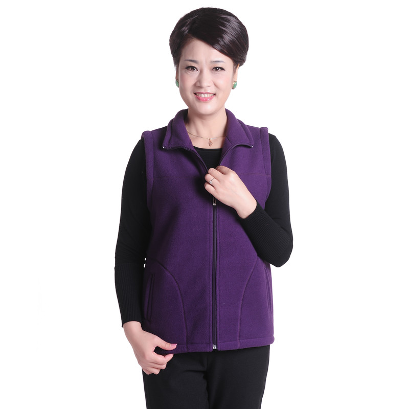 Áo len nữ trung niên áo len lông cừu mẹ tải mùa thu và mùa đông áo lông cừu áo vest nữ công sở