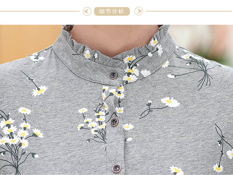 Áo sơ mi cotton trung thu xuân hè mới 2018 dành cho mẹ trung niên đầm u40 sang trọng