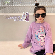 Fifis wardrobe girls necropolis 2021 spring autumn new printed long sleeve blouses CUHK Tong Yang Gas trendy autumn clothes