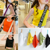 Feifei wardrobe girl camisole vest 2020 Summer new middle child Korean version of cotton childrens coat
