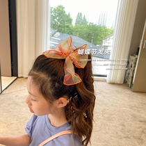 Girls hairclip bow mesh headdress childrens fashion accessories girl Chuck hair hairclip childrens accessories tide
