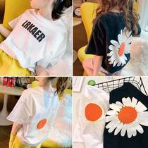 Feifei wardrobe girls short sleeve T-shirt 2020 Summer new middle and big children Foreign style cotton cotton loose childrens coat