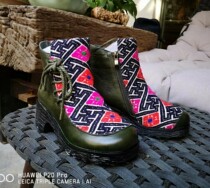 Ethnic style handmade old brocade leather embroidered shoes Yang Liping teacher style shoes cotton linen must wear shoes