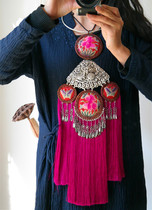 Old embroidery home rattan ornaments ethnic collection can be framed by yourself