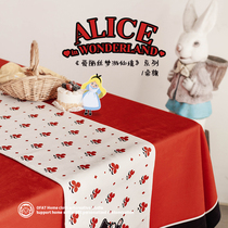 Original cartoon cute table flag waterproof fabric custom table flag cloth long strip tea table towel tea flag TV cabinet cover cloth