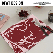 One orange simple cute ins style pvc placemat insulation student children waterproof and oil-proof household placemats