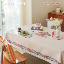 An Orange Candy Paradise Table Cloth tea table Ins student cloth Waterproof Desk Dining Room Table Dorm Rectangular Home