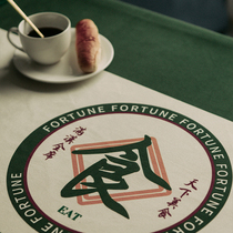New Chinese good luck writing tablecloth round tablecloth waterproof fabric rectangular tablecloth table cloth table cloth thickened