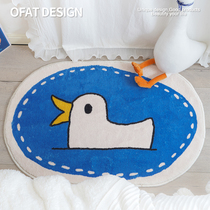 One Orange Blue Fairytale Imitation Cashmere Mat Mat Doorway Anti Slip Toilet Bathroom Home Entrance Door Floor Mat