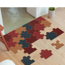 One orange color puzzle wire ring floor mat Nordic modern home entrance mat can be cut non-slip entrance carpet