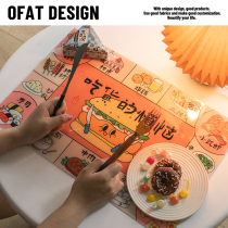 One orange cute game PVC placemats ins Japanese cartoon students Children heat insulation mat home waterproof and oil proof
