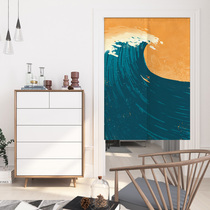 Abstract painting cloth art Nordic ins door curtain cotton linen cloth curtain toilet partition curtain bedroom Kitchen Curtain decorative half-curtain