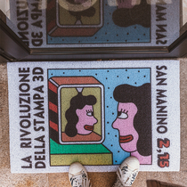 Cartoon abstract entrance mat floor mat entrance door household rub mud scratch door mat entry non-slip wire loop foot mat