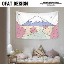 One orange hand-painted original fresh flannel cloth decoration bedroom simple dormitory headboard non-perforated background wall cloth