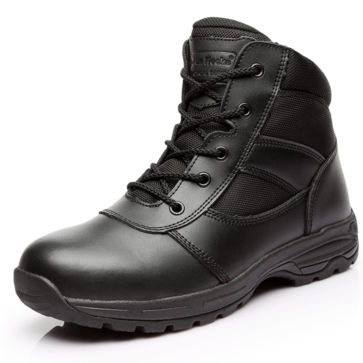 Junlock D13608 mid-tube zipper combat boots leather marine shoes lightweight tactical boots