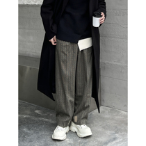 CCJE niche plaid tie pants winter padded trousers men Korean version of the trend loose Joker handsome casual pants