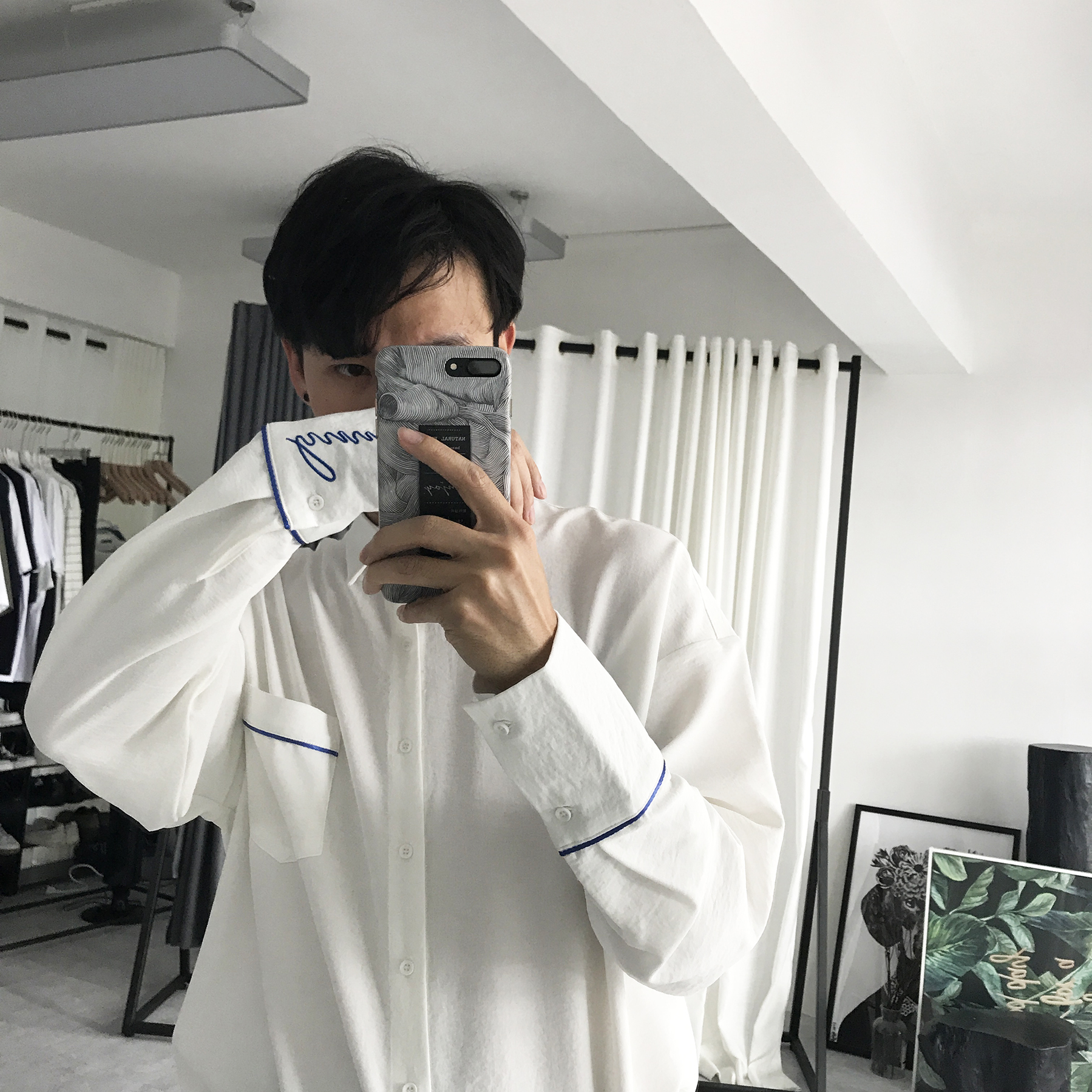 CCJE/原创设计 脱颖而出 刺绣logo 特殊料 不舒服可以来打我 衬衫