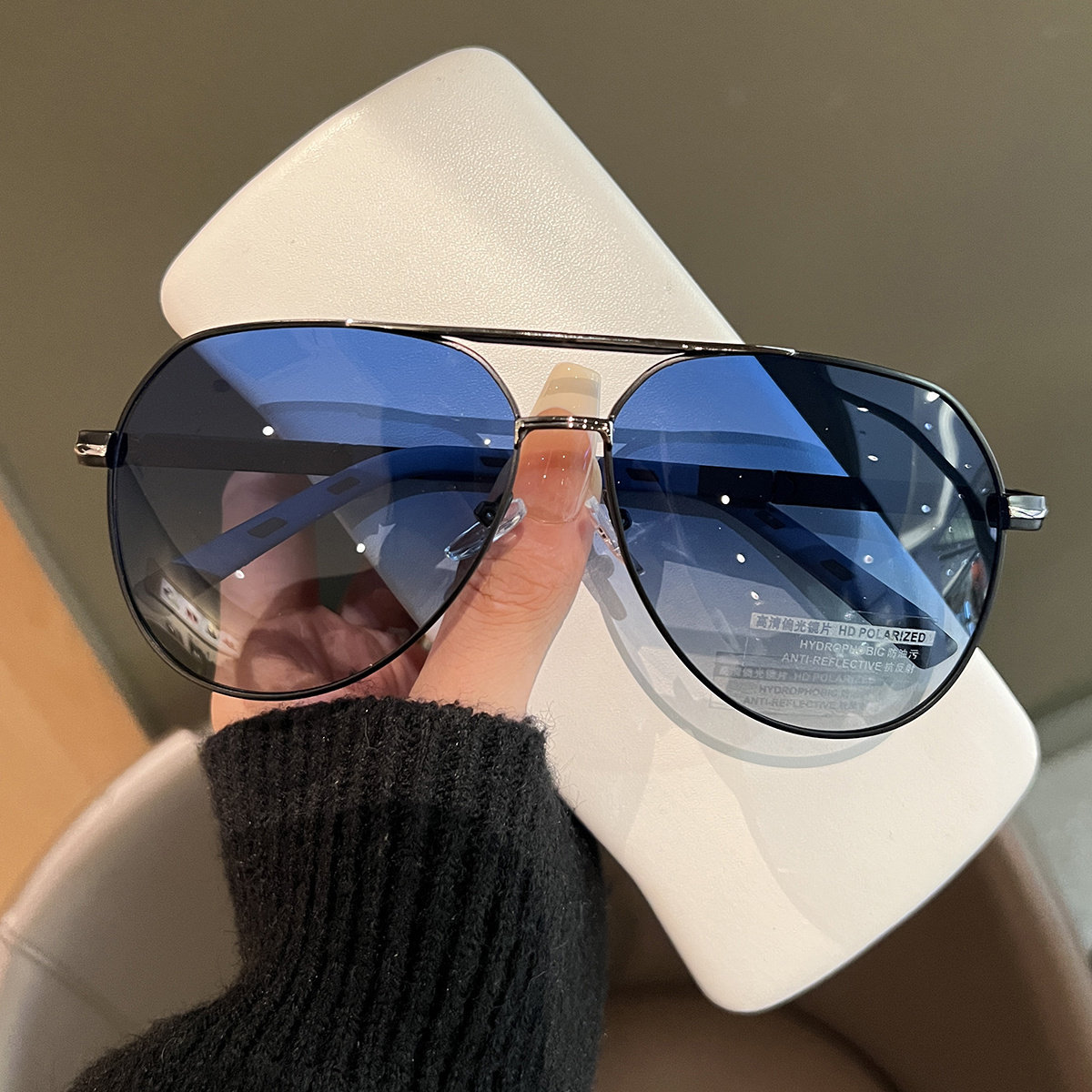 Солнцезащитные очки мужские для вождения специальные поляризованные солнцезащитные очки высокой четкости на открытом воздухе солнцезащитный крем для рыбалки анти-ультрафиолетовые антибликовые очки-жаба Изображение 1