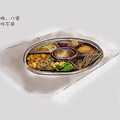 Nanchang Snacks Hand-painted Postcards Set of 4 Complete Sets DandeLion Original