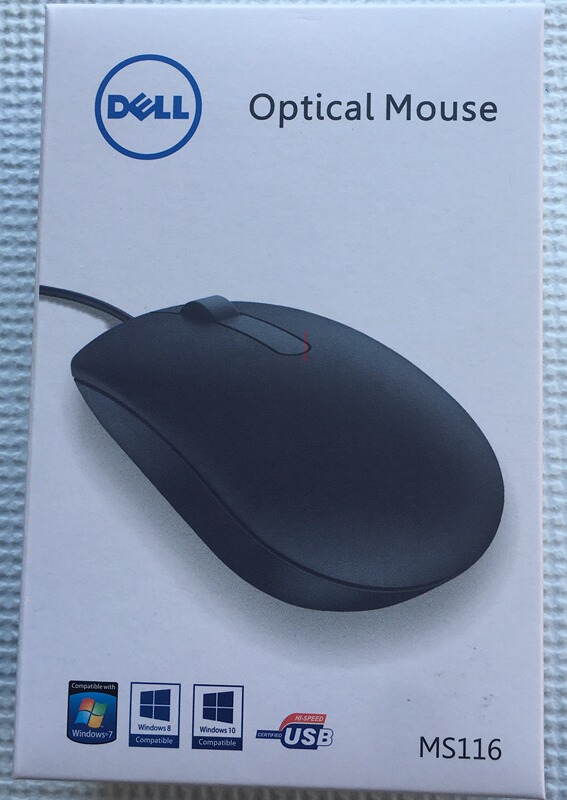 Dell Ms116 USB Wired Mouse for Gaming, Office and Home Use, Black Large Mouse, Original and Authentic