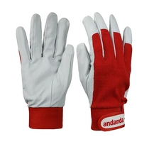 ANDanda Andanda small lambskin spritzer cloth back buckle gloves 10651 red bullet force bruckleback