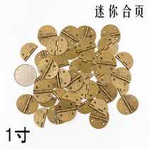 Brass hinge pure copper cascing mini Mini small hinge jewelry box cabinet closet door folding leaf