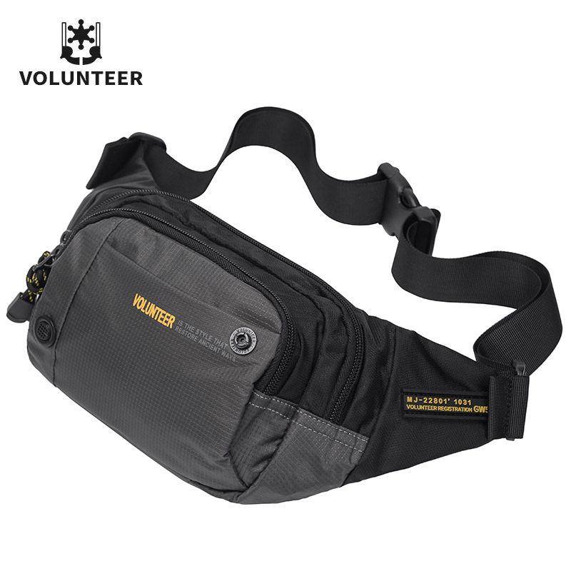 Tide brand small waist bag men's Oxford cloth outdoor multi-function sports chest bag men's canvas shoulder backpack messenger bag