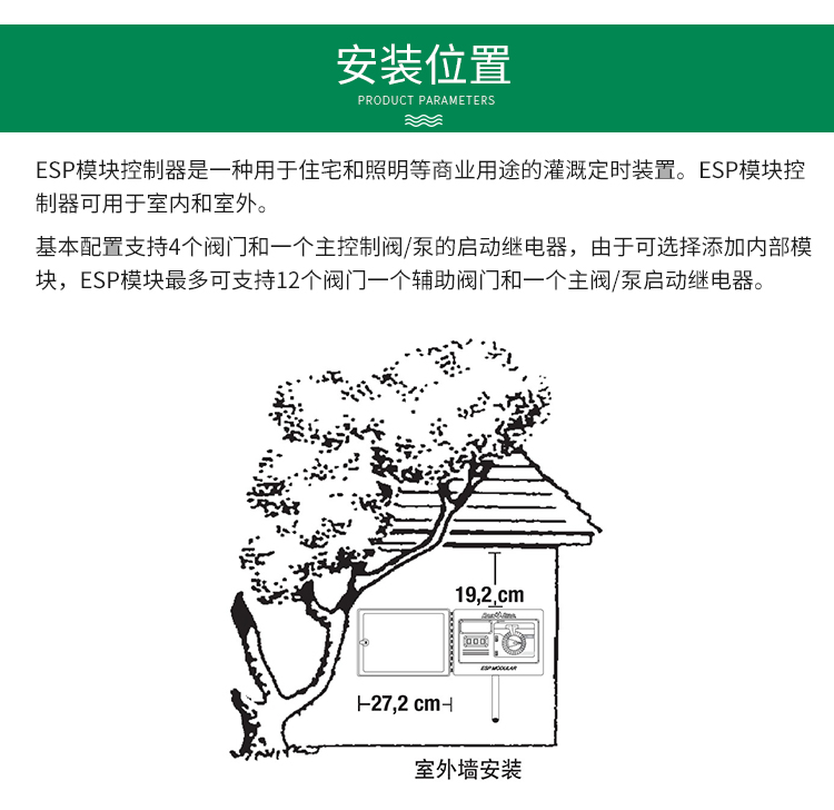 美国雨鸟ESP-ME系列中文模块扩充式控制器ESPSM3模块3站6站扩展槽